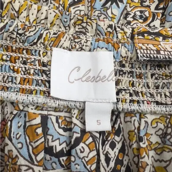 Cleobella Rosalie Kaleidoscope dress ruffle midi dress sz S organic cotton - Picture 5 of 6